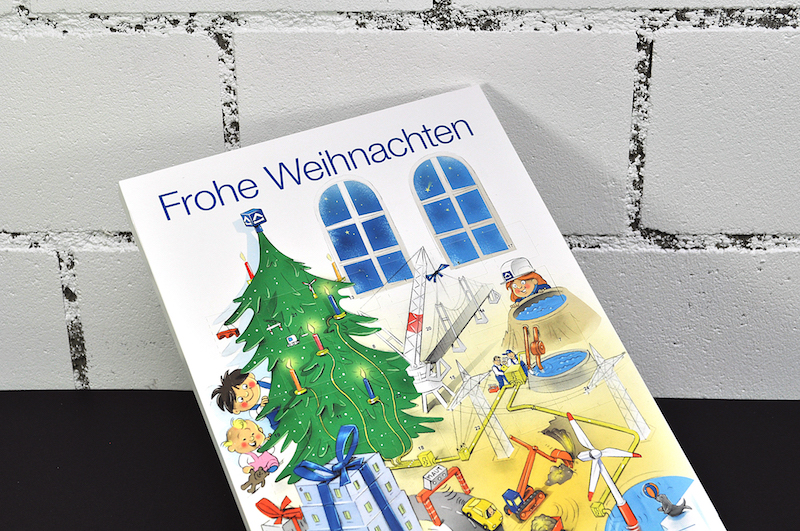 Karte mit Weihnachtsfenstern